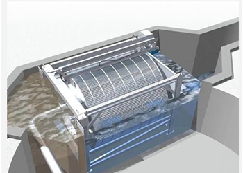 rotary drum screen used in industrial water treatment